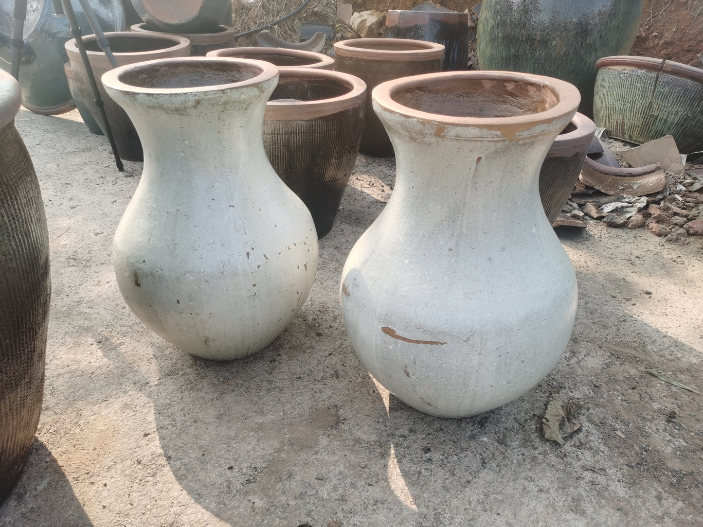 18#Pomegranate-shaped vase/flower arrangement stoneware pot/garden courtyard landscaping ceramic vase