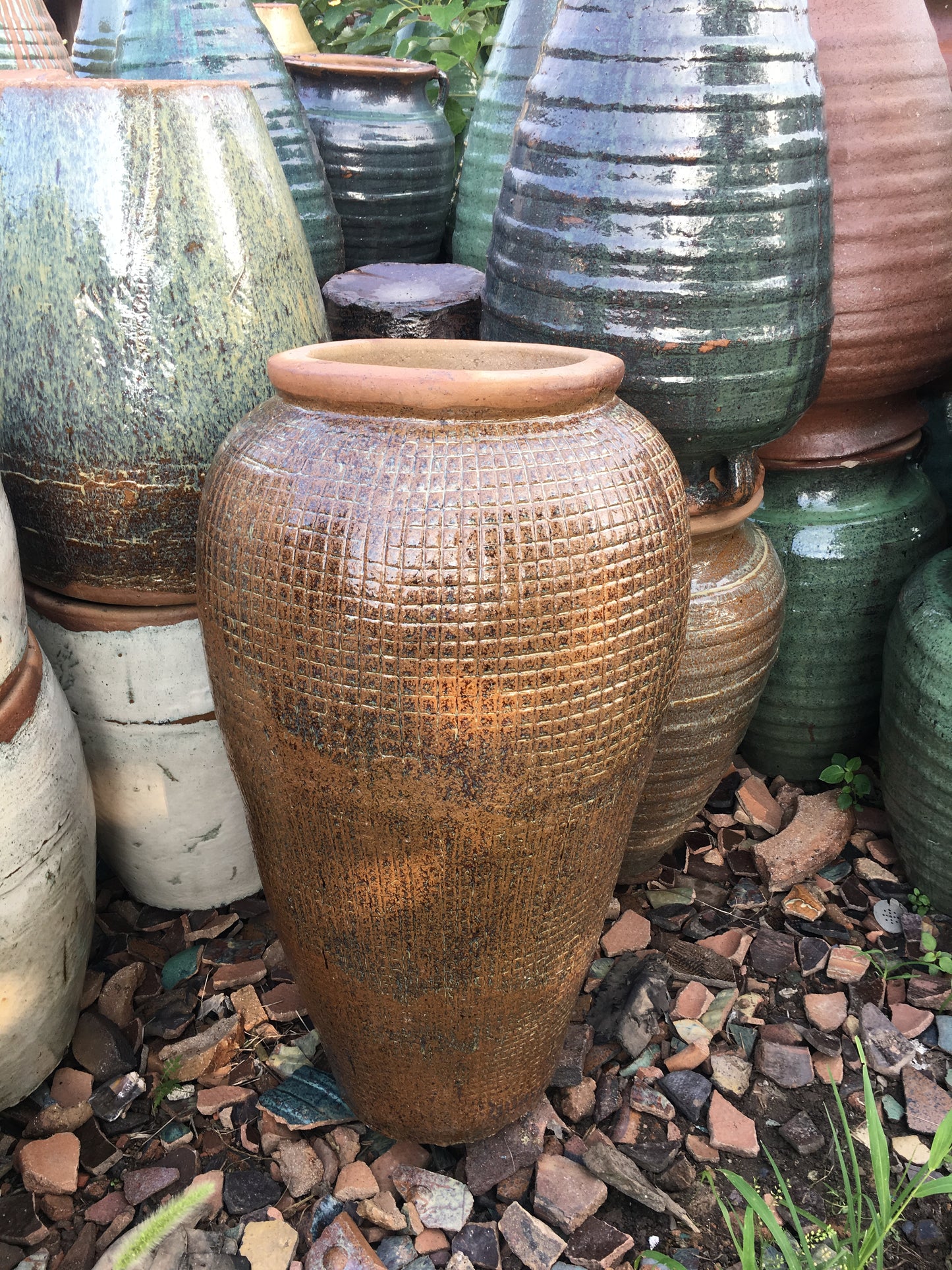 9#Grid/garden landscape/courtyard/scenery decorative pottery vase