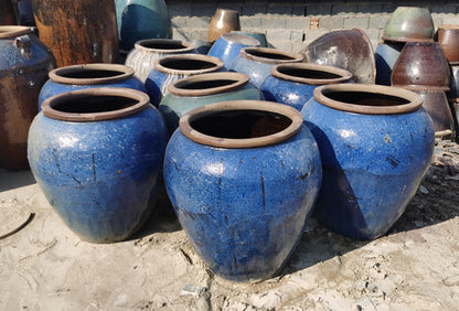 11#Smooth pottery pot/patterned pot belly altar/lattice decorative altar/hotel waterscape altar