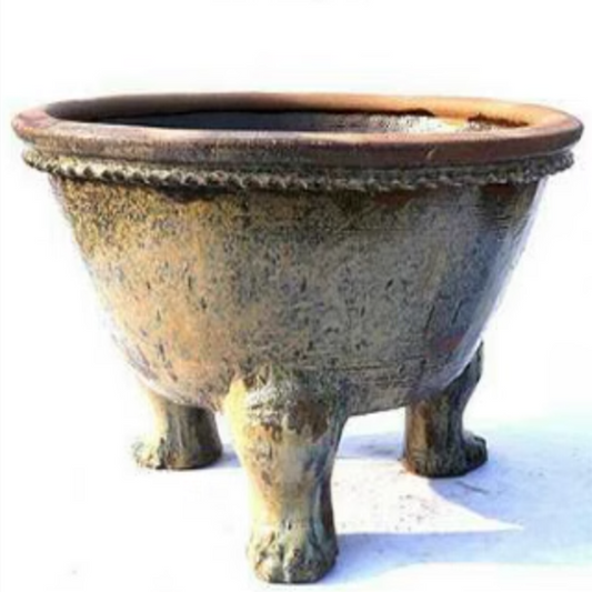 34#Three lion-foot basins/ceramic fish tanks/outdoor planting flowerpots/Chinese style flowerpots