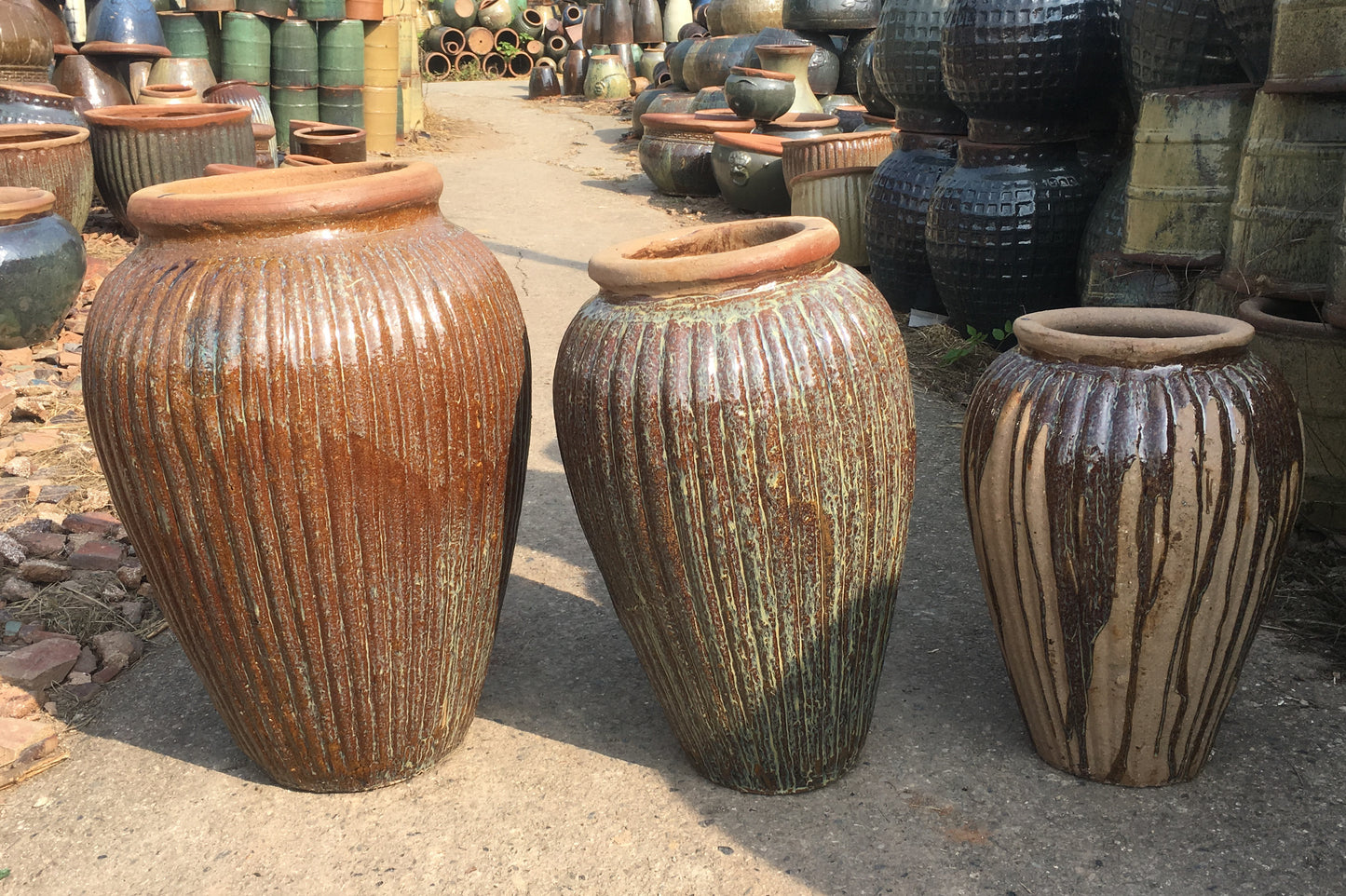 20#Vertical pattern small and medium-sized vases/flower vases/hotel soft decoration vases