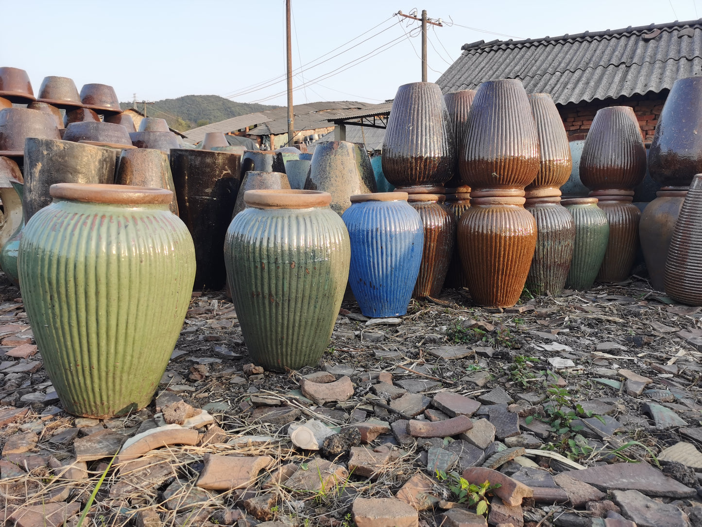 20#Vertical pattern small and medium-sized vases/flower vases/hotel soft decoration vases
