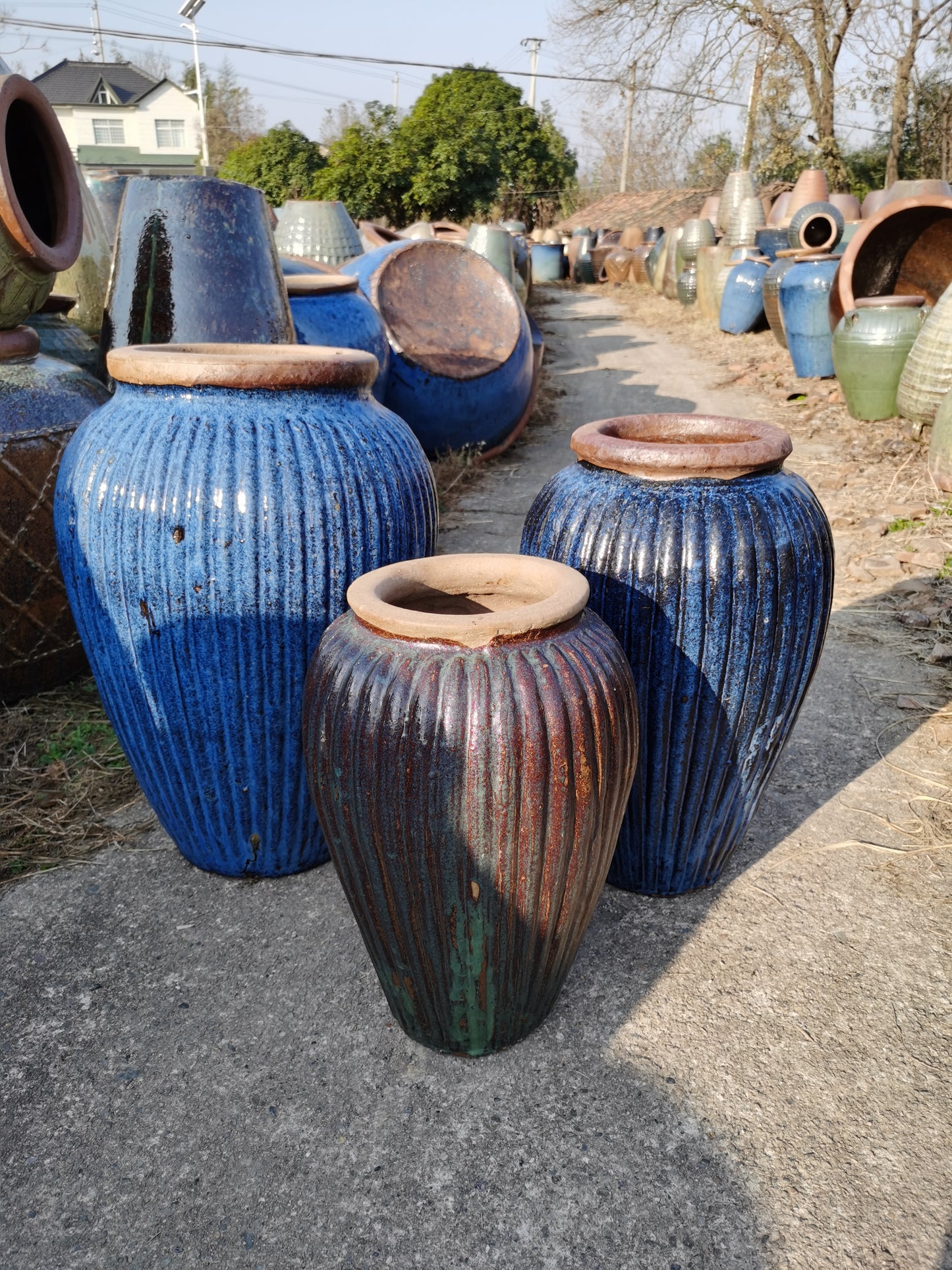 20#Vertical pattern small and medium-sized vases/flower vases/hotel soft decoration vases