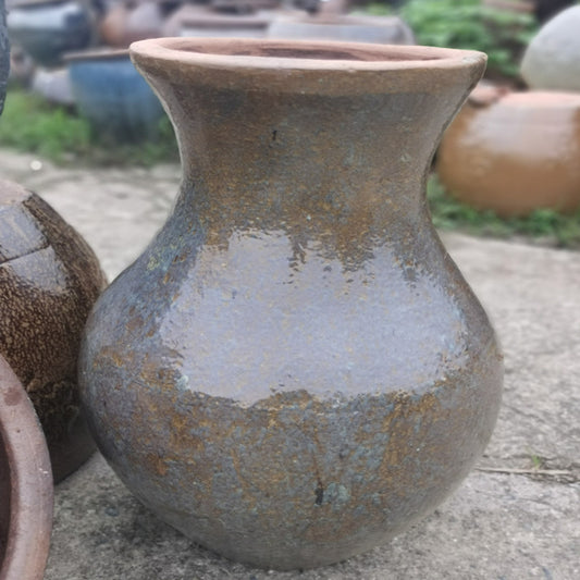 18#Pomegranate-shaped vase/flower arrangement stoneware pot/garden courtyard landscaping ceramic vase