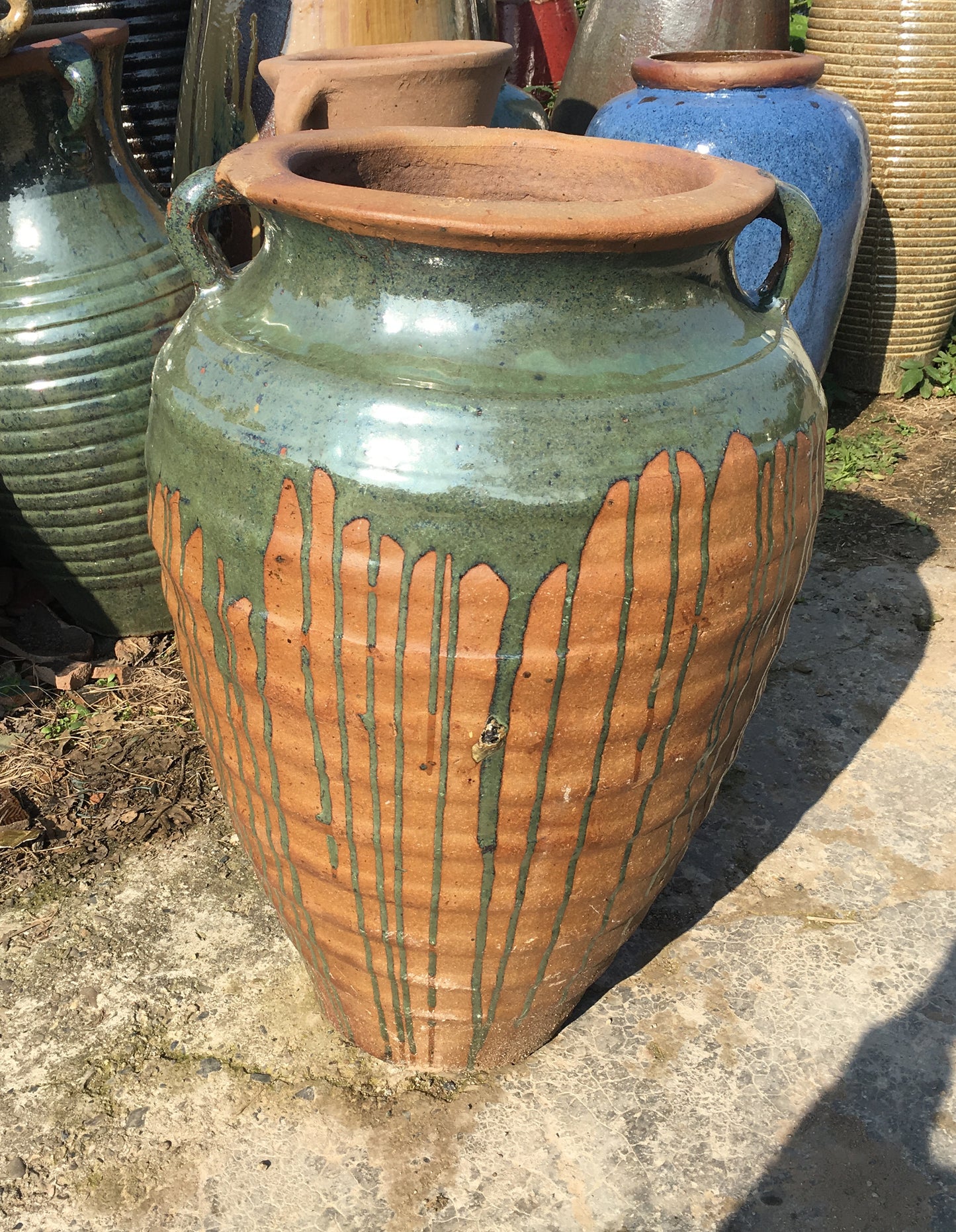 22#Medium-sized double-eared vase/vase flower arrangement/vase ornaments/green plant landscaping flower pot