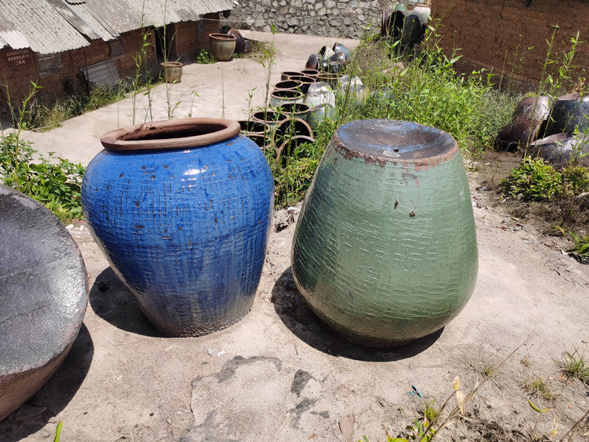 11#Smooth pottery pot/patterned pot belly altar/lattice decorative altar/hotel waterscape altar