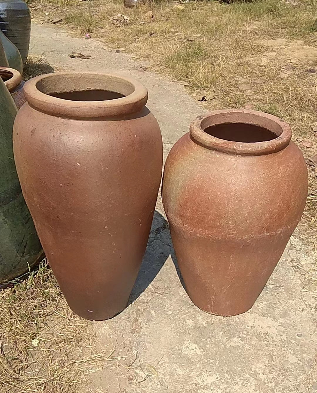 8#Slender coarse clay pot/garden landscape combination pot/ornament/old retro ceramics