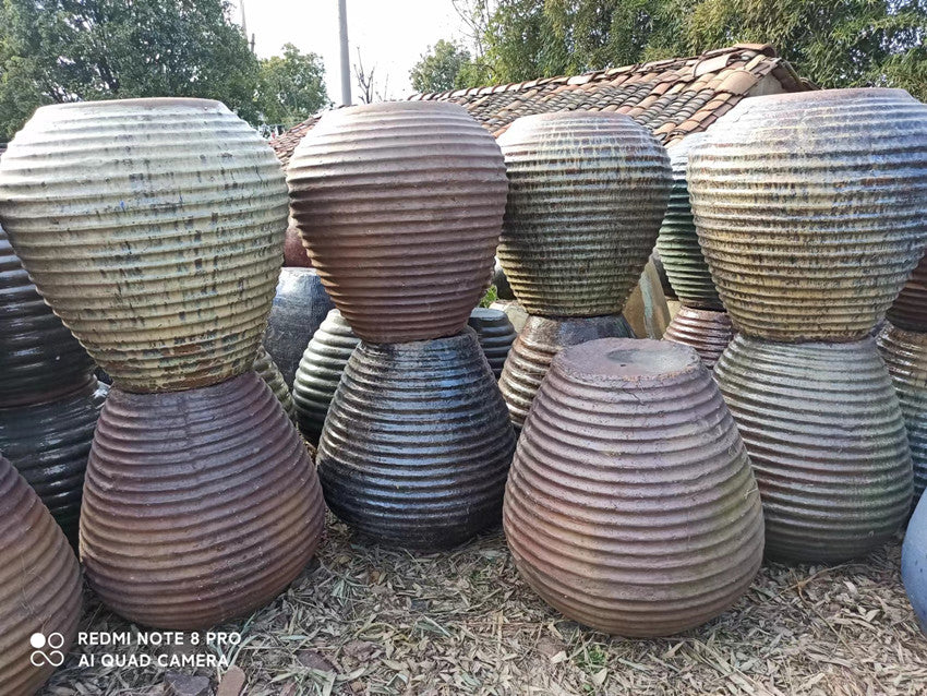 46#Threaded pottery altar/pot-belly pottery/garden pottery/retro pottery pot