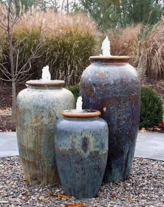 8#Slender coarse clay pot/garden landscape combination pot/ornament/old retro ceramics