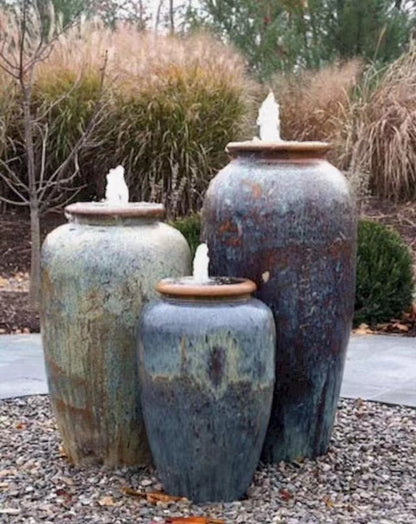 8#Slender coarse clay pot/garden landscape combination pot/ornament/old retro ceramics