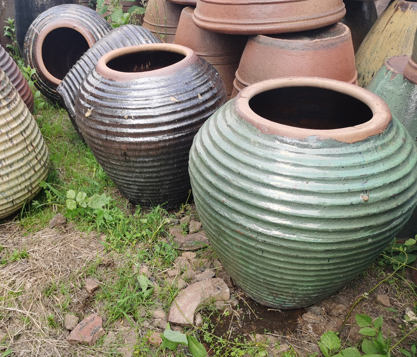 46#Threaded pottery altar/pot-belly pottery/garden pottery/retro pottery pot