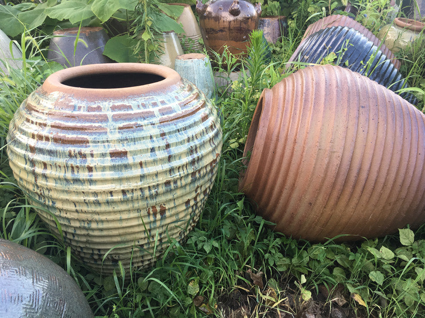 46#Threaded pottery altar/pot-belly pottery/garden pottery/retro pottery pot