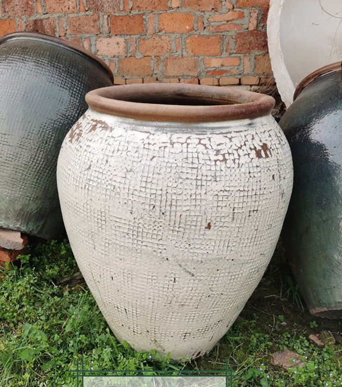 11#Smooth pottery pot/patterned pot belly altar/lattice decorative altar/hotel waterscape altar