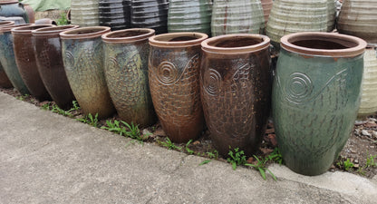 30#Fish-shaped tall tank/slender flower pot/green plant flower pot