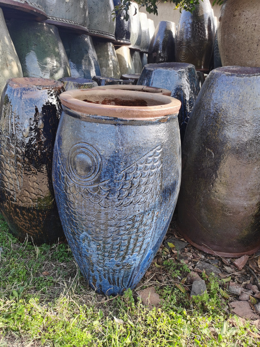 30#Fish-shaped tall tank/slender flower pot/green plant flower pot