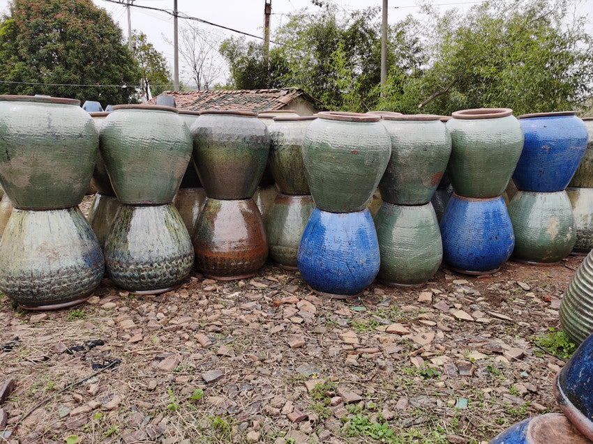 11#Smooth pottery pot/patterned pot belly altar/lattice decorative altar/hotel waterscape altar