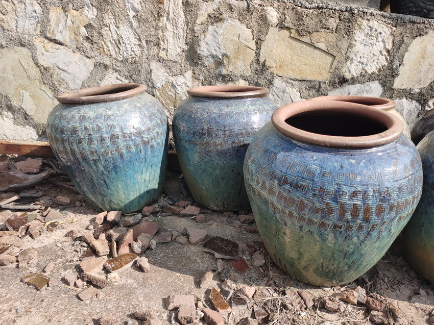 11#Smooth pottery pot/patterned pot belly altar/lattice decorative altar/hotel waterscape altar