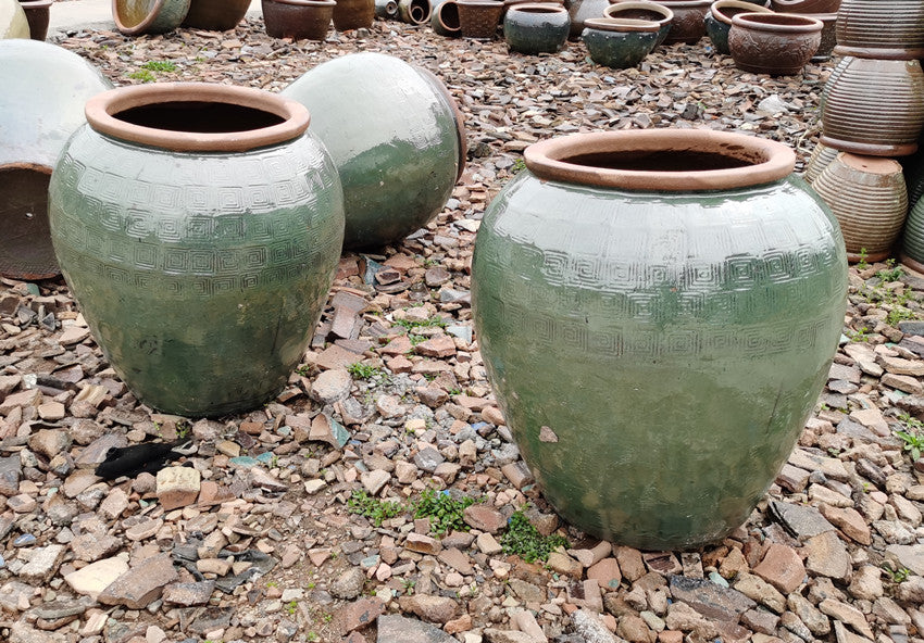 11#Smooth pottery pot/patterned pot belly altar/lattice decorative altar/hotel waterscape altar