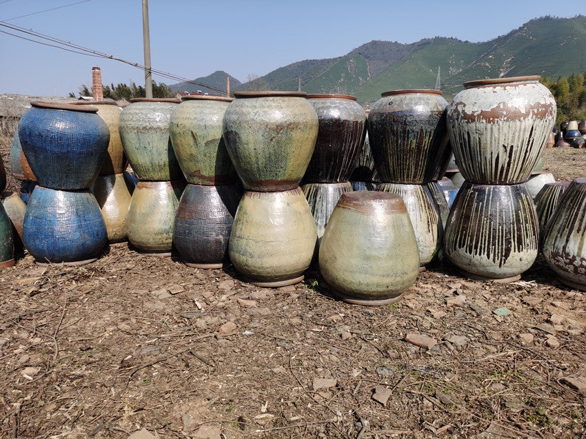 11#Smooth pottery pot/patterned pot belly altar/lattice decorative altar/hotel waterscape altar