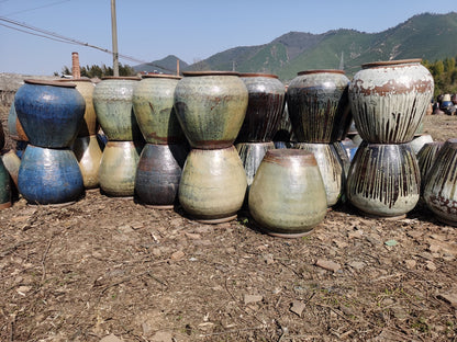 11#Smooth pottery pot/patterned pot belly altar/lattice decorative altar/hotel waterscape altar