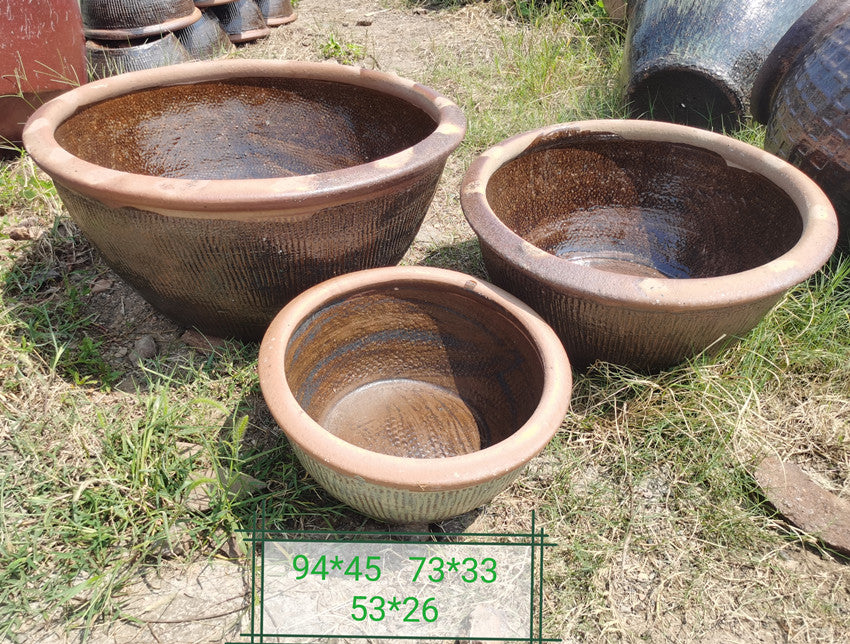 37#Vertical pattern shallow basin/vertical pattern shallow tank/large lotus basin/garden wash basin