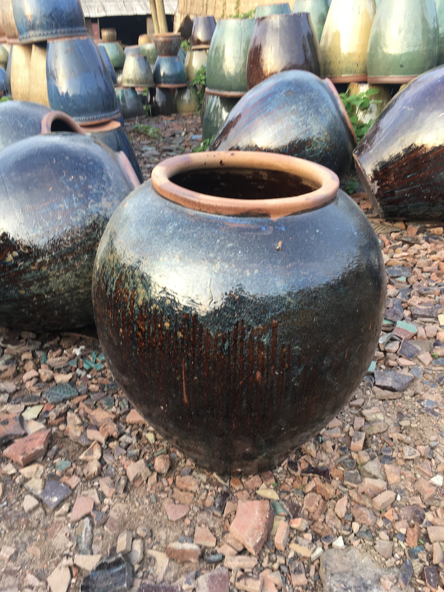 11#Smooth pottery pot/patterned pot belly altar/lattice decorative altar/hotel waterscape altar