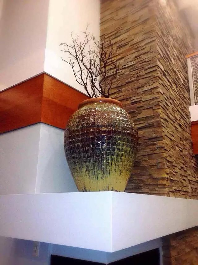 45#Checkered pottery altar/indoor soft pottery vase/garden pottery